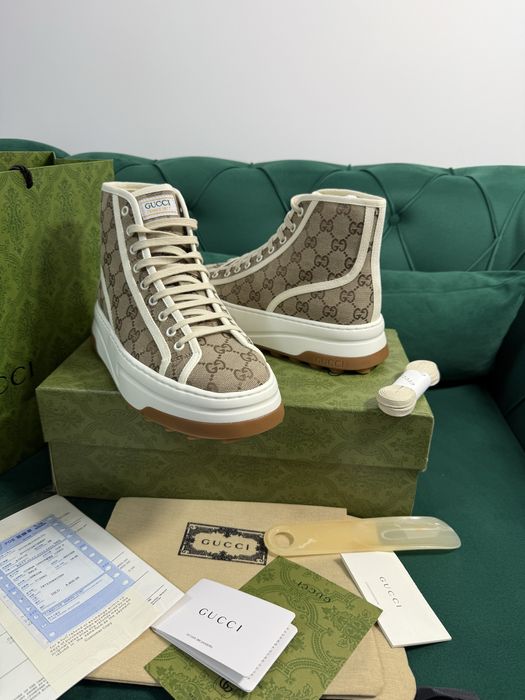 Adidasi Gucci High Top colectie noua Full Box