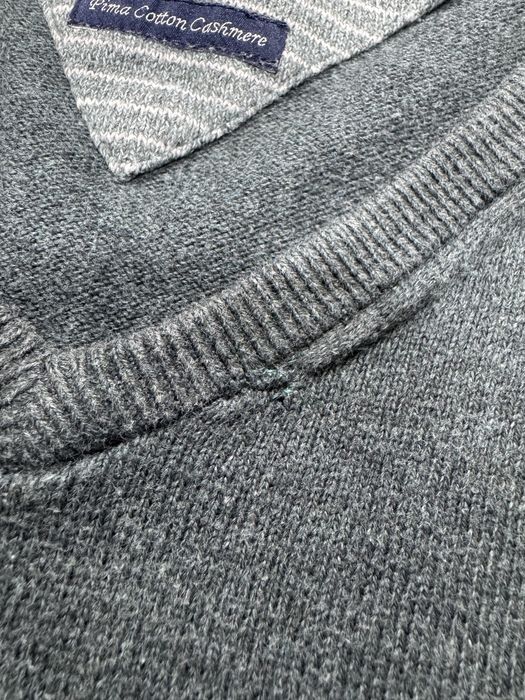 Pulover cu guler in V Tommy Hilfiger green