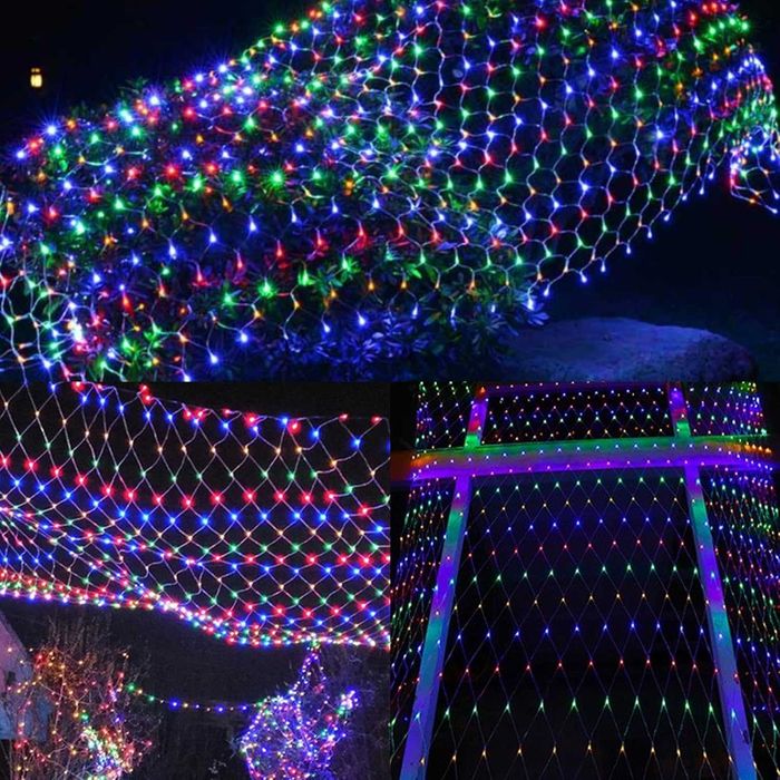 Коледни лампички МРЕЖА 3м х 2м 300LED диода многоцвента светлина с 8 светлинни програми