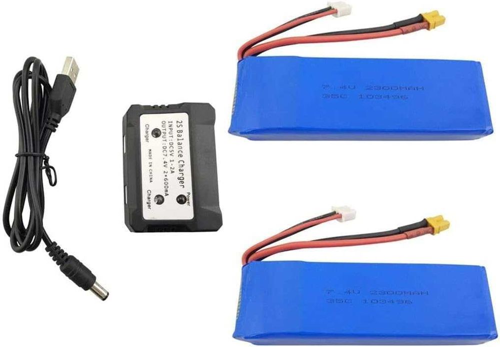 Комплект литиева батерия 2бр. и зарядно устройство 2 в 1 ZYGY 2300 mAh