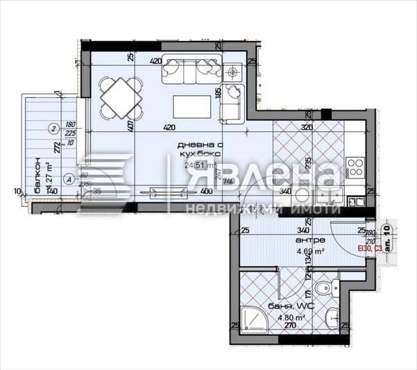 Продава се Едностаен апартамент в Варна, Младост 1 - 55 кв.м за 1453 €/кв.м - Снимка #1