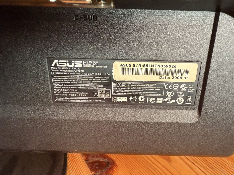 Монитор Asus и клавиатура Gembird