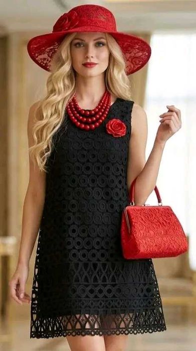 Rochie dantelă neagră, L