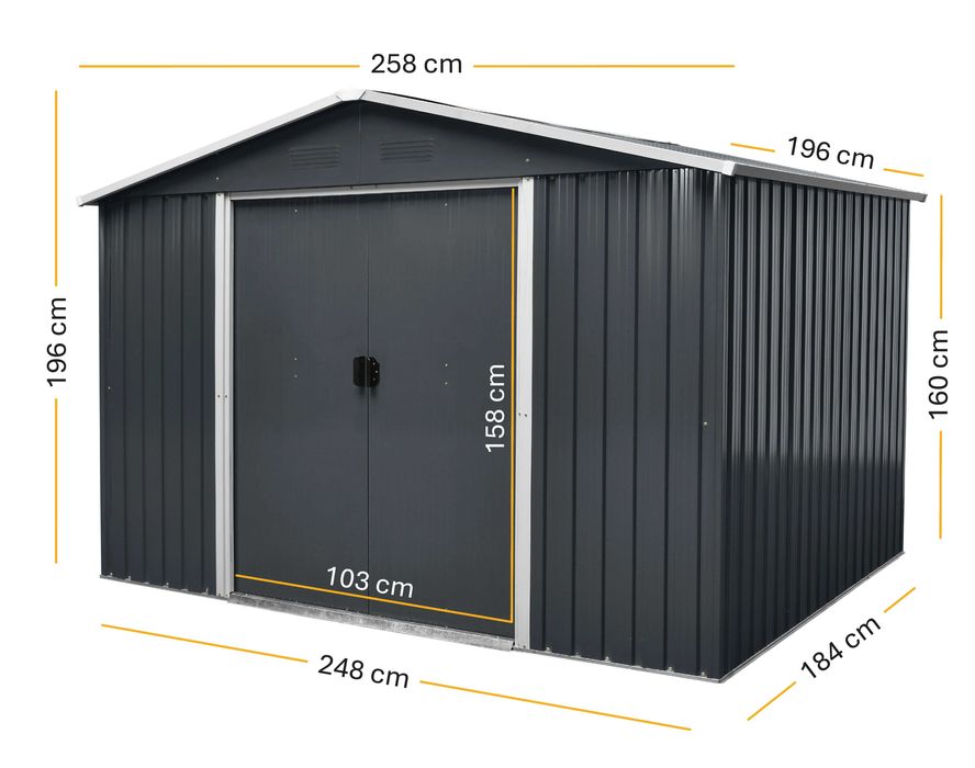 Градинска къща за инструменти 196 х 258 х 196 см