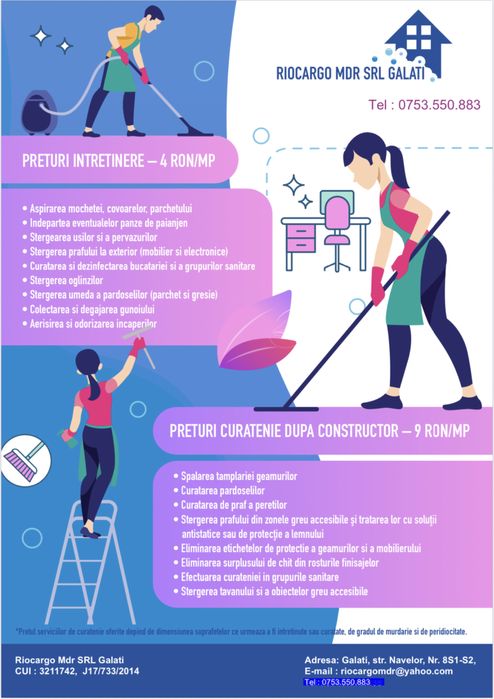 Efectuam servicii curatenie la domiciliu Galati