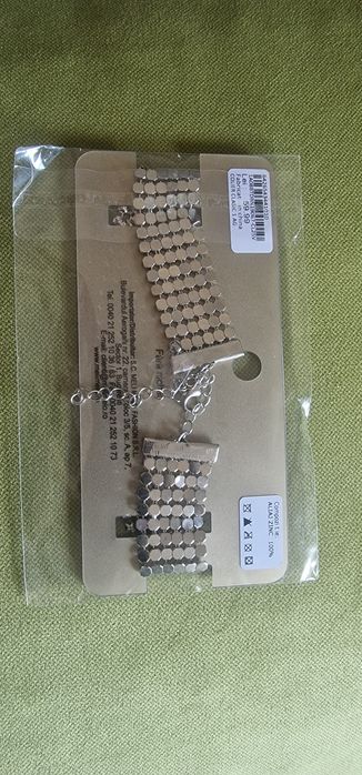 Colier scurt / choker cu zale argintii