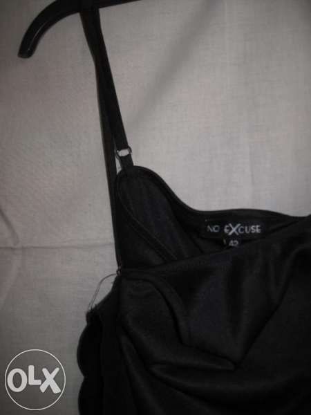 Нова рокля, черна от еко кожа, No Excuse, Франция, M/L