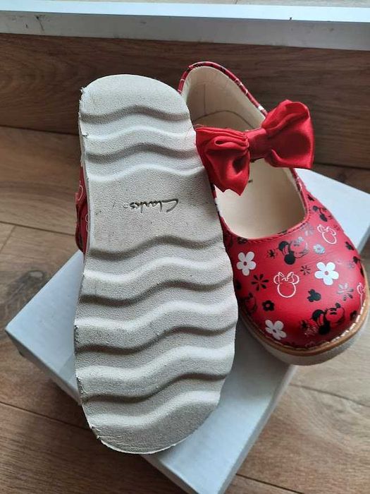 Clarks, Кожени обувки  с панделка, Червен / Черен / Бял, 27 EU