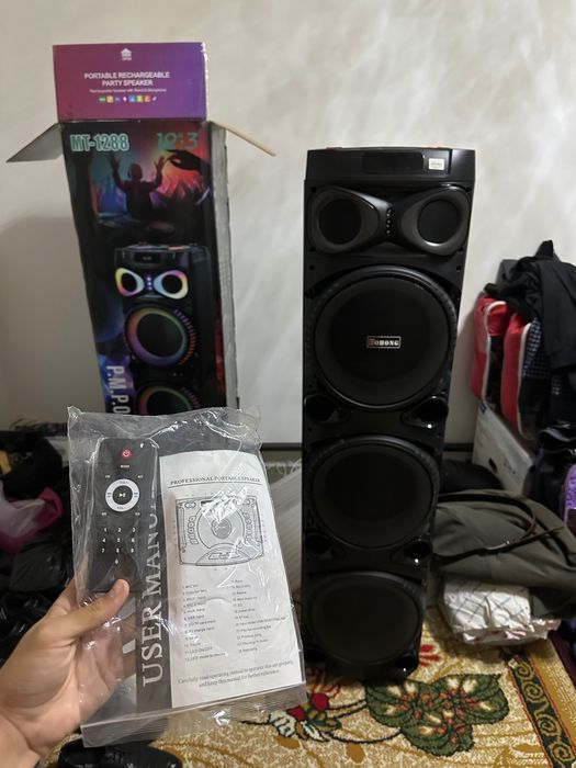 Yangi BQHONG MT‑1288 Party Kolonka – 2 ta Mikrofon bilan | LED