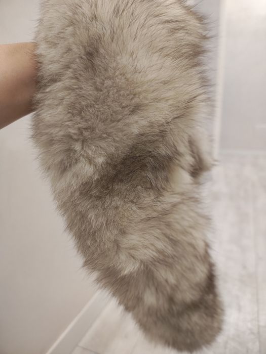 Căciulă blană naturală vulpe argintie nouă