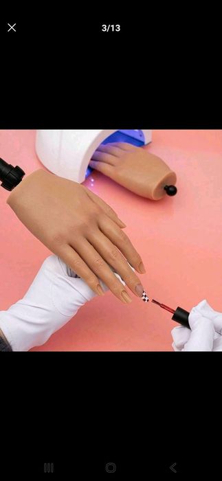 Mână Practica pt manichiura: Mana model din silicon pt manichiura unghii construcție gel, etc