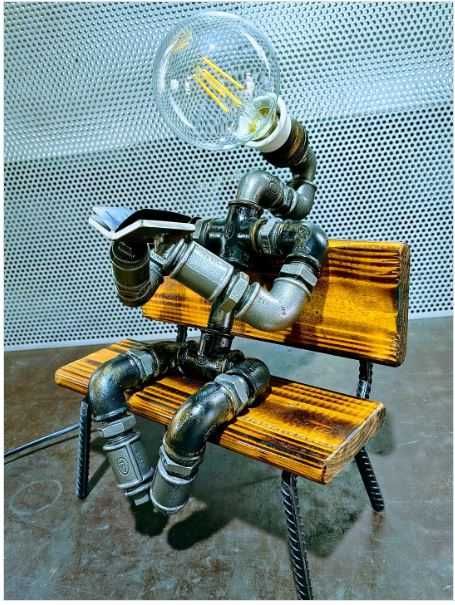 Lampa unicat,metal sculpture,idee cadou
