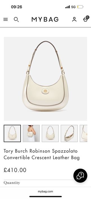 Чанта Tory Burch Robinson Spazzolato Convertible Crescent Leather Bag