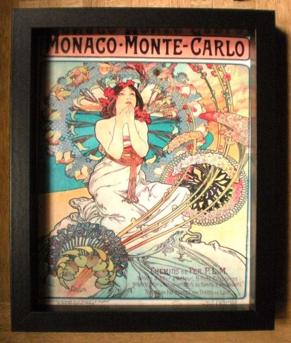 Colecţie 9 lucrări Alphonse Mucha_reproduceri pe pânză înrămată