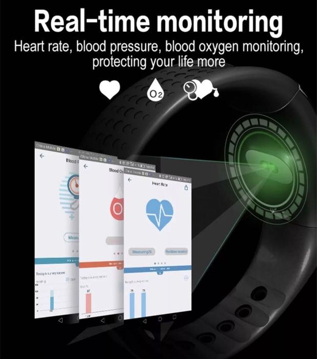 W2S Смарт Гривна Часовник Android IOS Bluetooth Оксиметър Часовник
