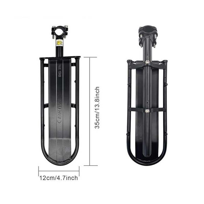 Универсален багажник за велосипед, Метален, Черен, 35х12см, До 10кг.