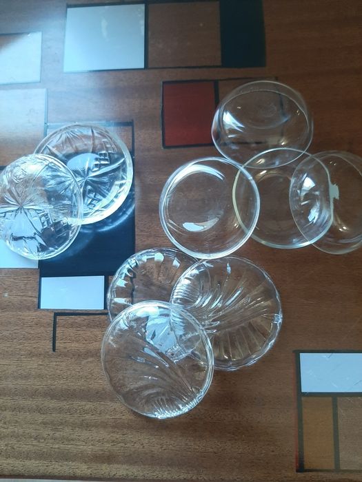 Плато кристално за сервиране; Чинийки за бяло сладко