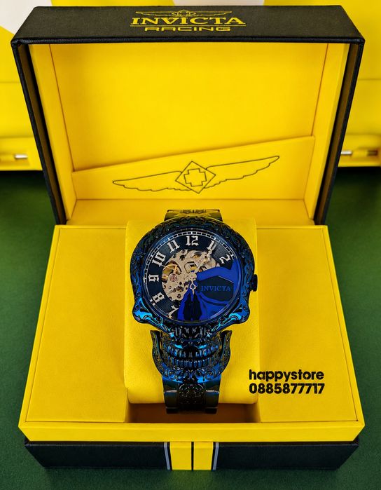 INVICTA Skull blue automatic 51 mm, Инвикта нов ръчен часовник
