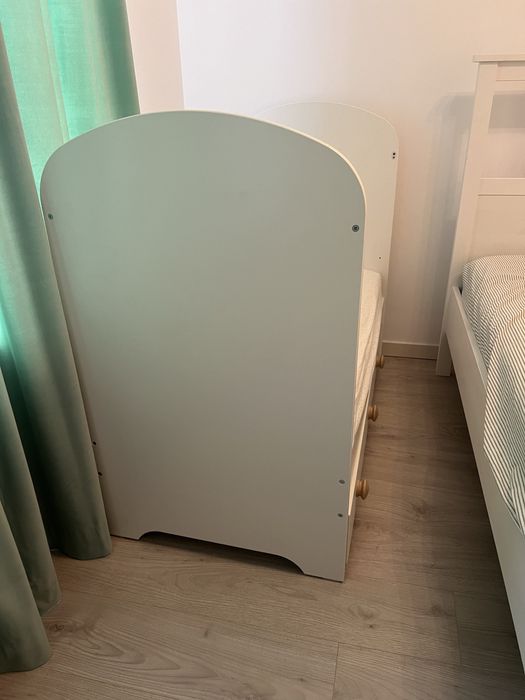 Patut de copii ikea + saltea Bebe tei