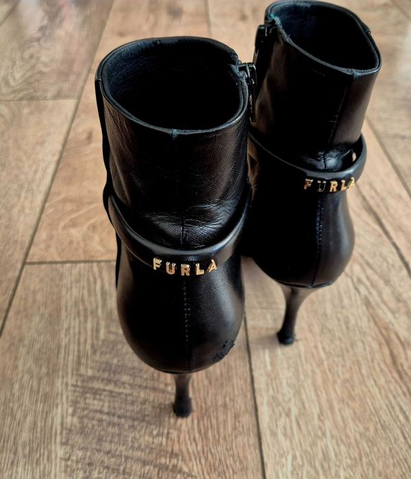 Furla, кожени боти, черни, размер 37