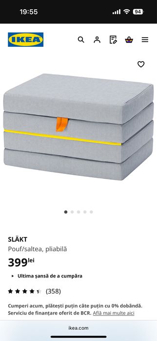 Saltea pliabila camping IKEA Slakt 193x62