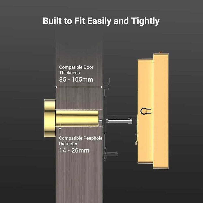 Безжична шпионка за врата EZVIZ CP2 с 4.3" монитор, отвор 14–26 мм...