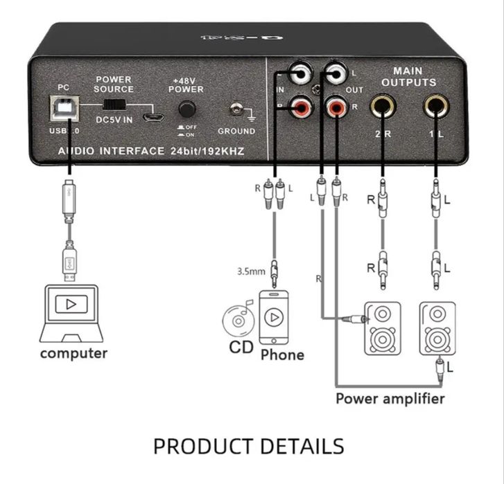 Профессиональная звуковая карта Q24            24 bit/192 khz
