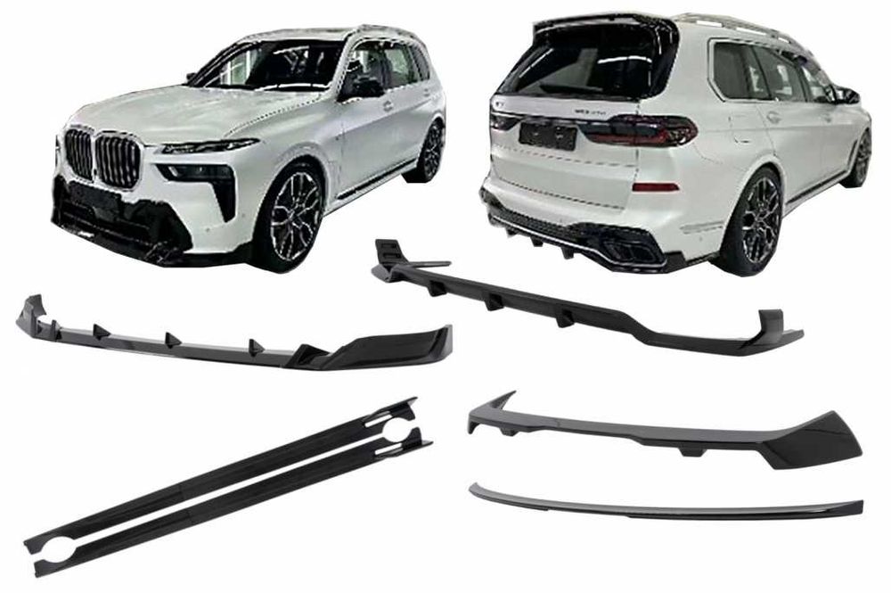 Pachet Aero BMW X7 G07 LCI M-Tech (2023+) Black Knight Look Negru
