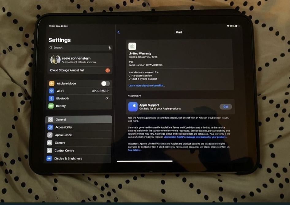 Vand Ipad gen 10 2022 10.9 64GB stare perfecta!!