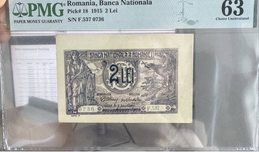 Bancnota  PMG  UNC  gradata