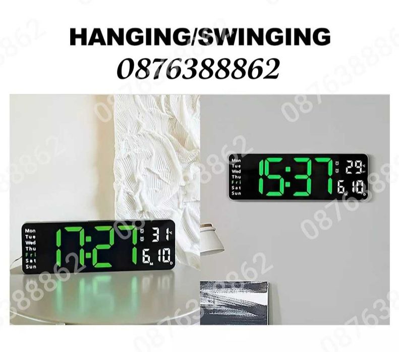 Електронен часовник с голям лед дисплей и дистанционно