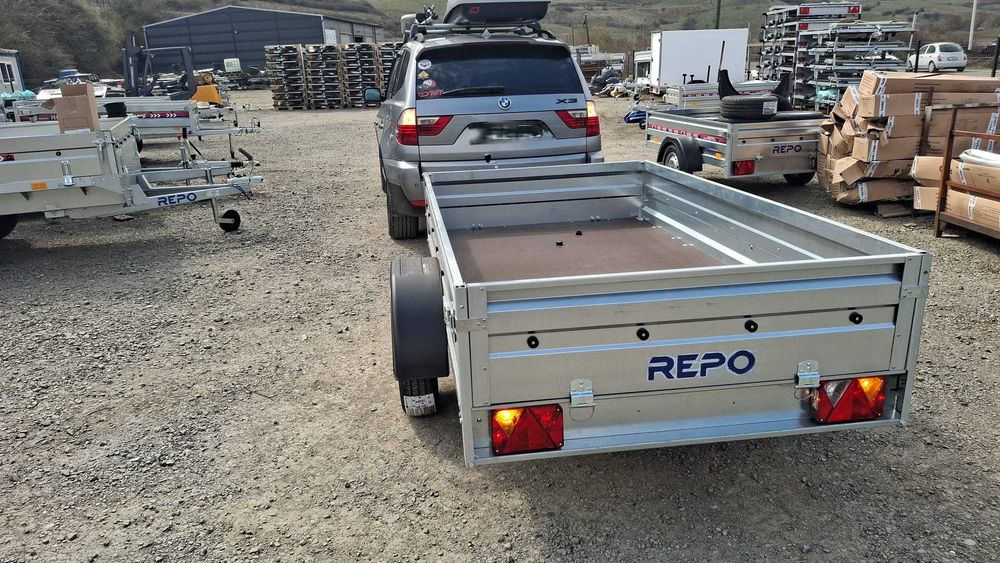 Remorca auto 750kg,REPO ROMANIA,CIV,roata manevra si nr rosu GRATUIT cu asigurare