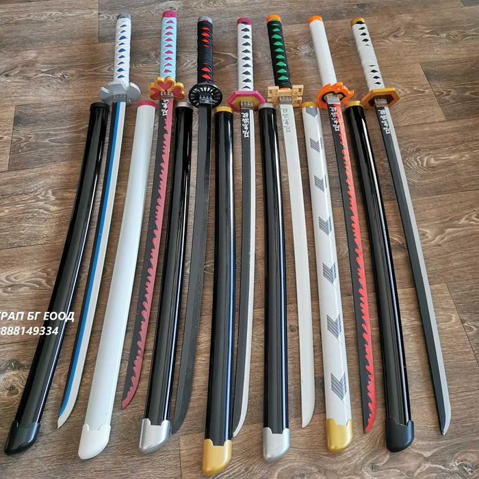 Demon Slayer Katana Cosplay Катана Острие от БАМБУК Аниме 80 и 104  см