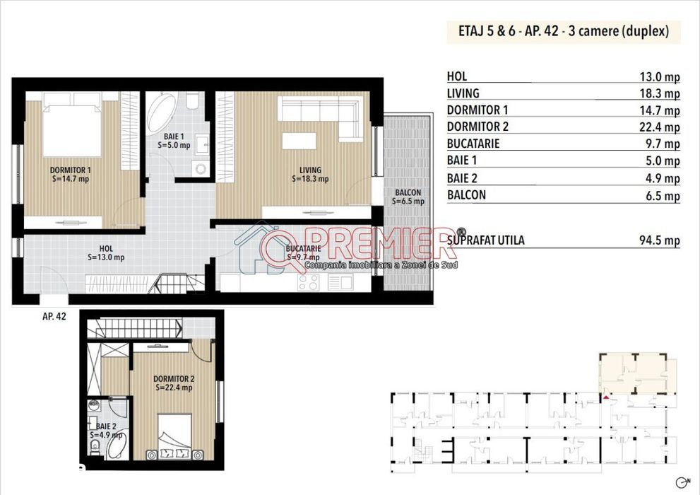 OFERTĂ -13.900 € | 3 Camere Duplex | Etaj 5 | Drumul Dealul Cucului