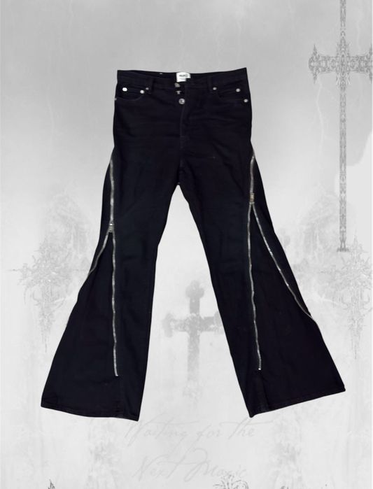 Клеш джинсы на молниях