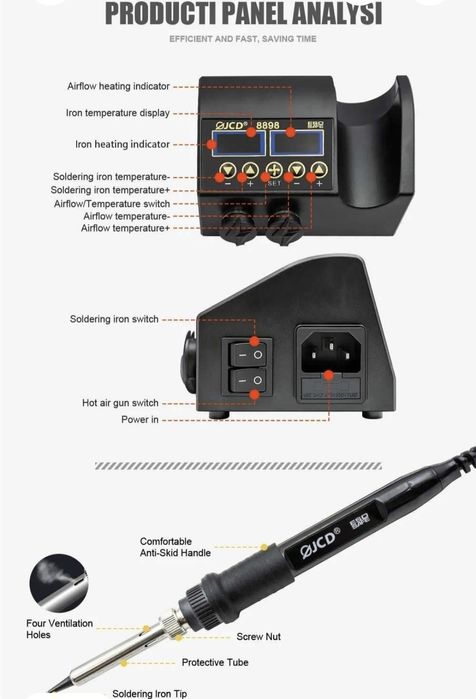 Поялна станция с лед дисплей