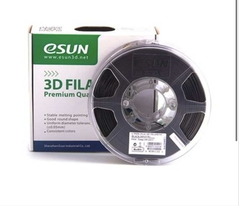 Пластиковая нить , PLA 1.75 черная, ESUN для 3D принтера