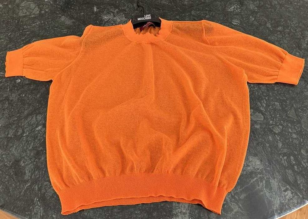 Блуза с къс ръкав MaxMara Studio Cotton organza jumper, размер L