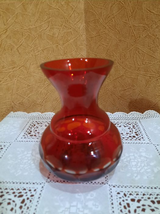 Винтажная, миниатюрная вазочка, завод "Красный гигант".  Ручная выдувк