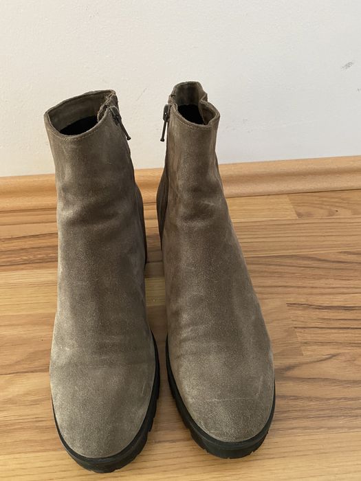 Ghete gri piele naturala, 38, Extralight