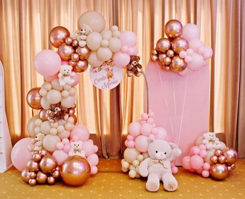 Arcadă baloane/aranjament cristelniță /cifre volumetrice/ paiete