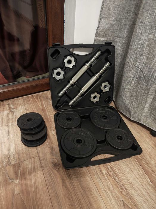 Bancă Fitness + GANTERE 20 KG