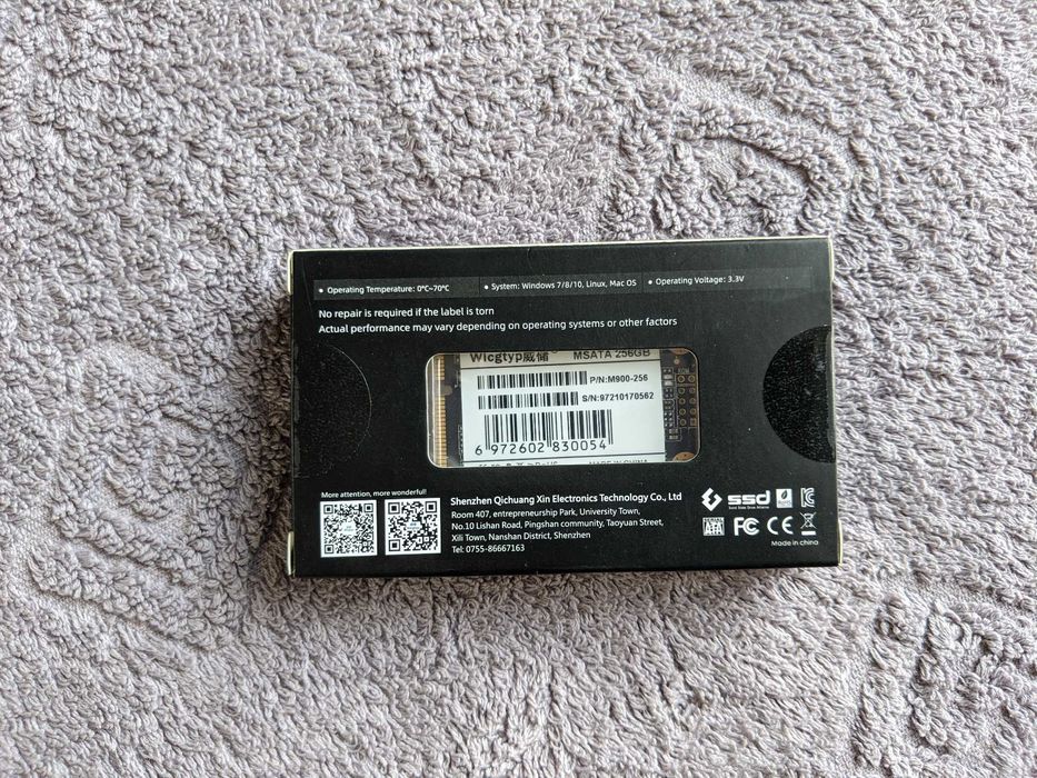 Диск SSD mSATA на 256 ГБ Wicgtyp SATA 6 Gbps