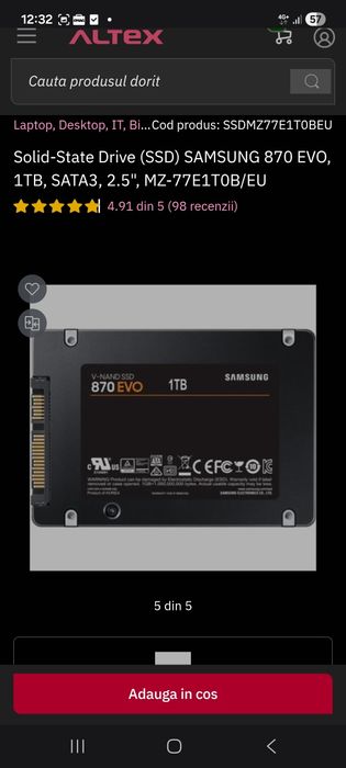 Vand SSD Samsung 1T