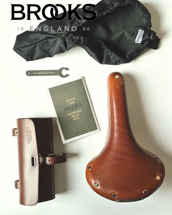 Șa de bicicletă Brooks England Professional, geantă, husă, manual, NOI