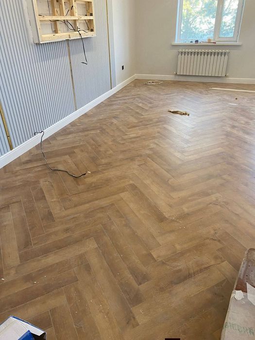 Укладка ламината установка плинтуса