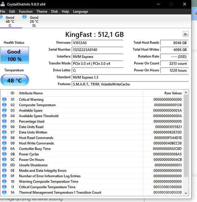 m2 512 gb zo'r holatda