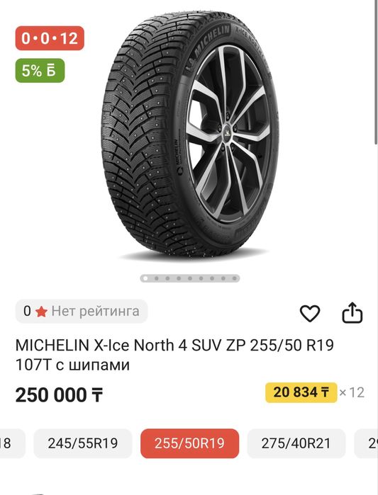 Зимные шины 255/55/19