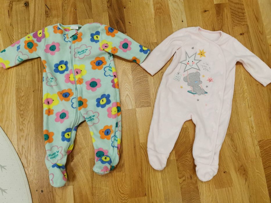 Дебели поларени бебешки гащеризони ромпъри 3-6м 68см