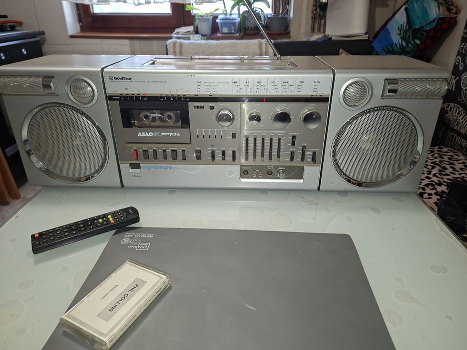 Goldstar TSR-950, Ghettoblaster Boombox masiv, Korea 1985, de colecție, difuzoare detașabile,pe 3 căi